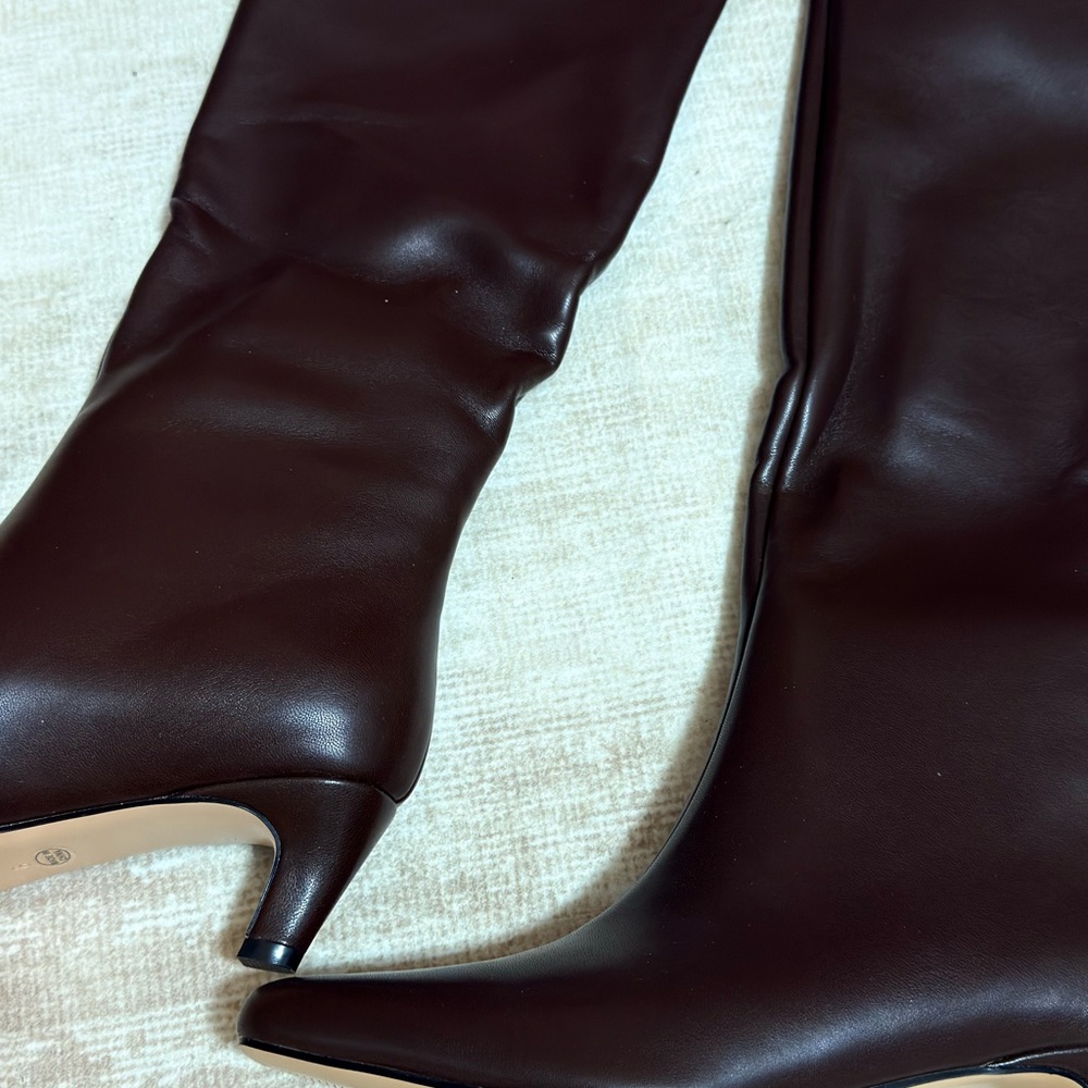 Kitten Heel Boots  Brown Leather - size 8 - Picture 4 of 7